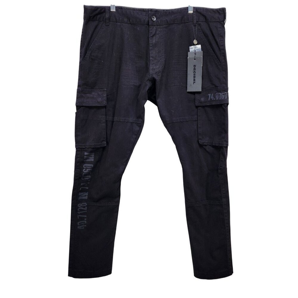 Decibel Mens Black Cargo Utility Pants Size 40X32